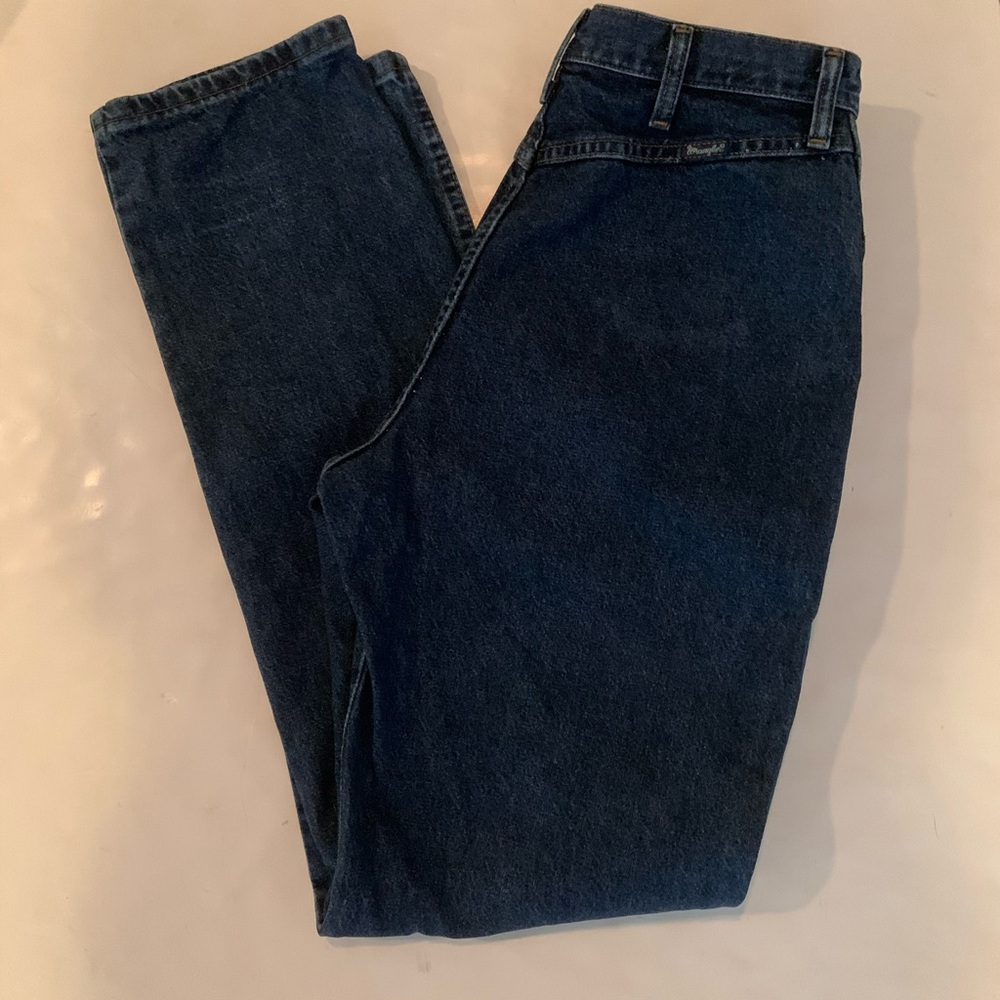 VTG Bareback Wrangler Western High Waisted Blue Jeans Junior’s 13/14 Inseam 34”